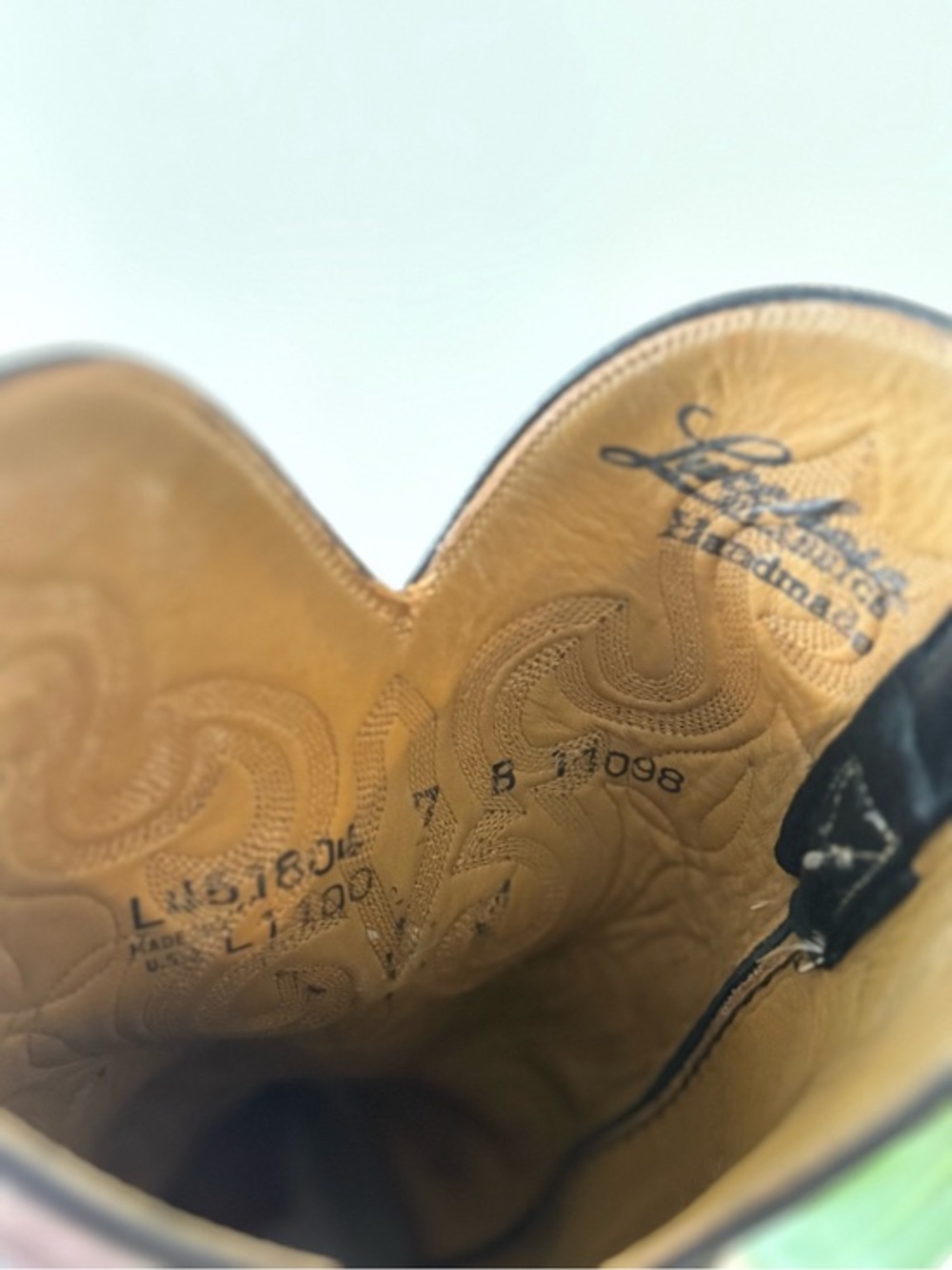 Lucchese Vintage Black Ranch Hand Cowboy Boots | Excellent Condition | Size 7 - Picture 9 of 10